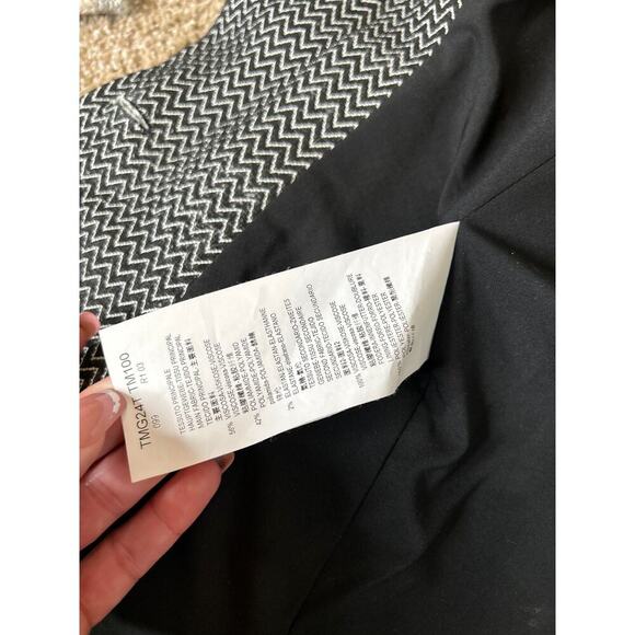 Giorgio Armani Collezioni Chevron Jacquard Blazer Black SZ 6 jacket - Picture 6 of 8
